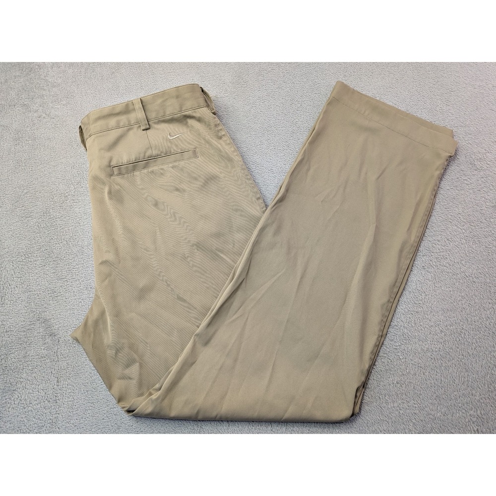 Nike Golf Dri-FIT Men's Size 36x32 Khaki Flat Front Chino Golf Pants